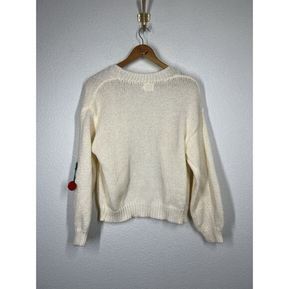 Luna Ivy 3D Cherry Knit Cardigan Sweater XS Oversized Anthropologie - Picture 5 of 5